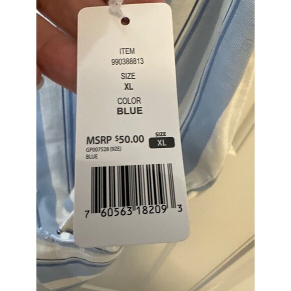 Gap Blue & White Striped Short Sleeve Button-Up Shirt Size XL, NEW - Picture 8 of 10